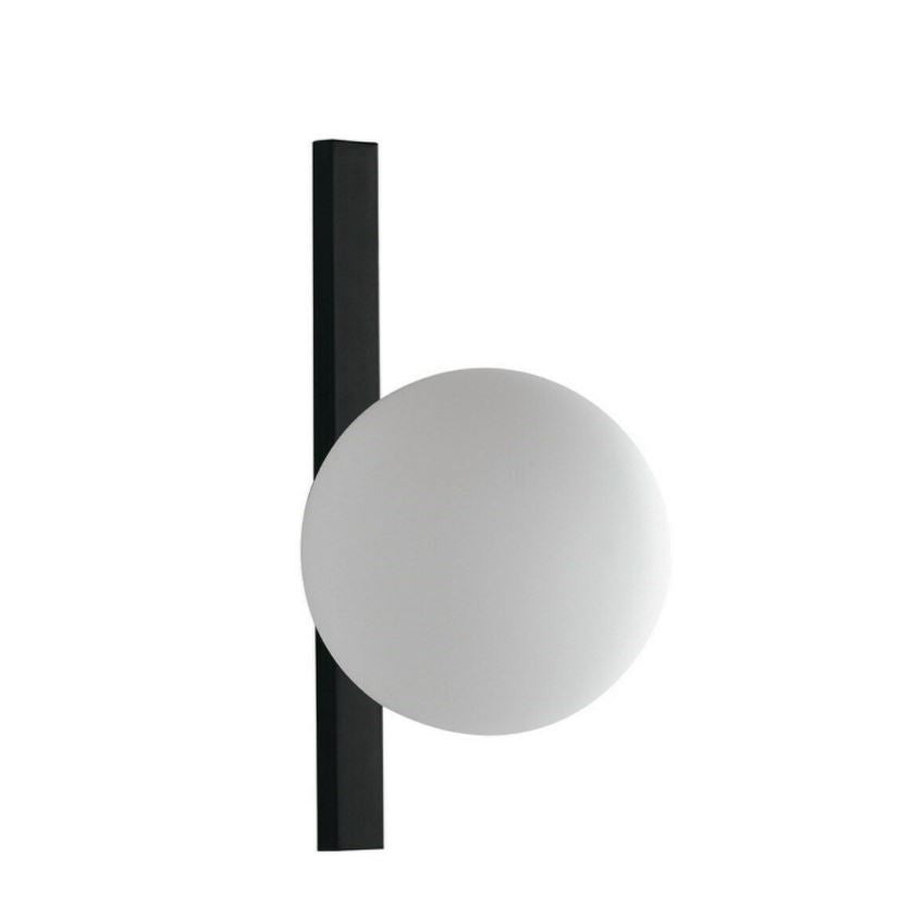 Applique metallo nero opaco sfere in vetro opale 1XE14 non incl. ENOIRE Applique metallo nero opaco sfere in vetro opale 1XE14 non incl. ENOIRE